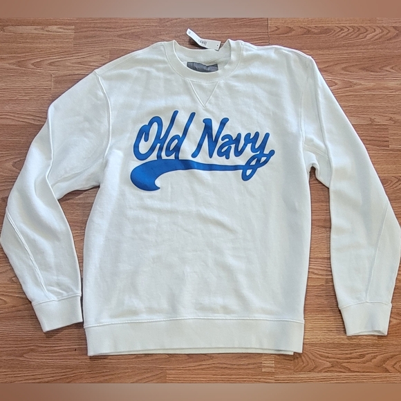 Old Navy Other - Old Navy Men's Crewneck Sweater in White with Blue Logo
